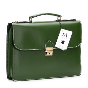 Servieta din piele naturala DiAmanti Trani Verde